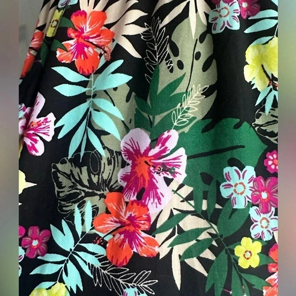 Terra & Sky multi colored tropical floral print maxi skirt w/ pockets Sz 1x - Picture 8 of 8
